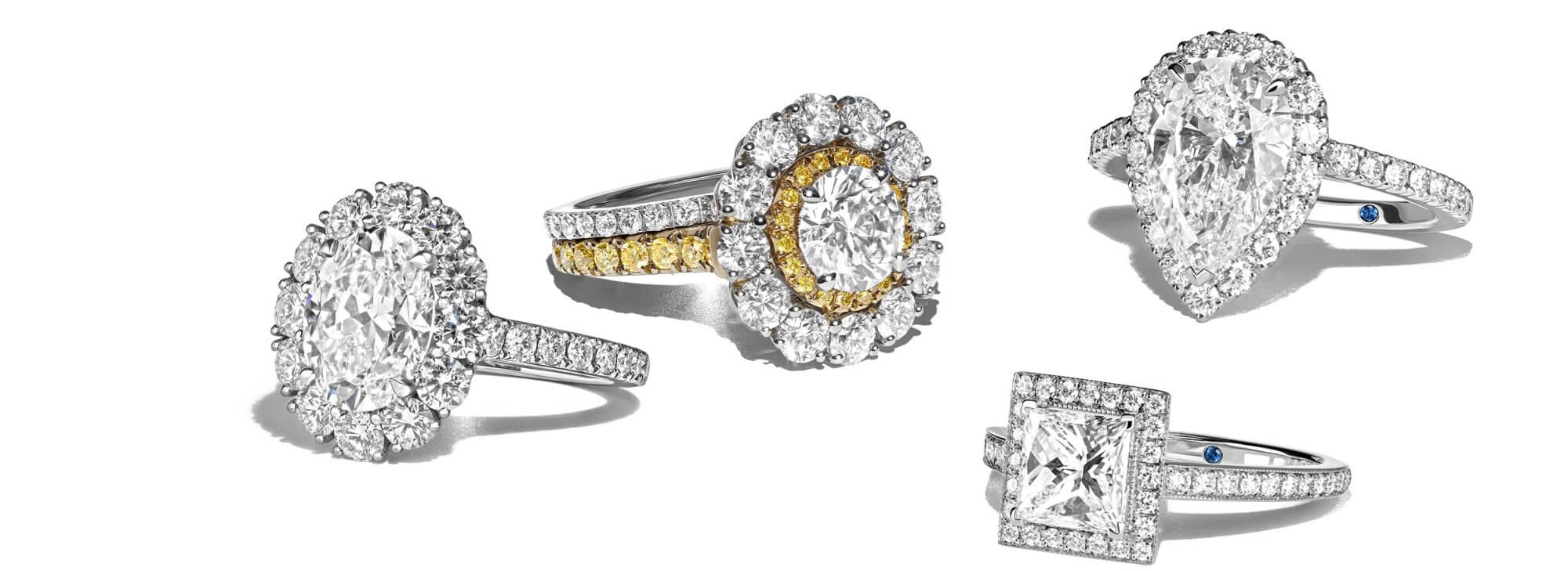 A selection of Garrard diamond engagement rings