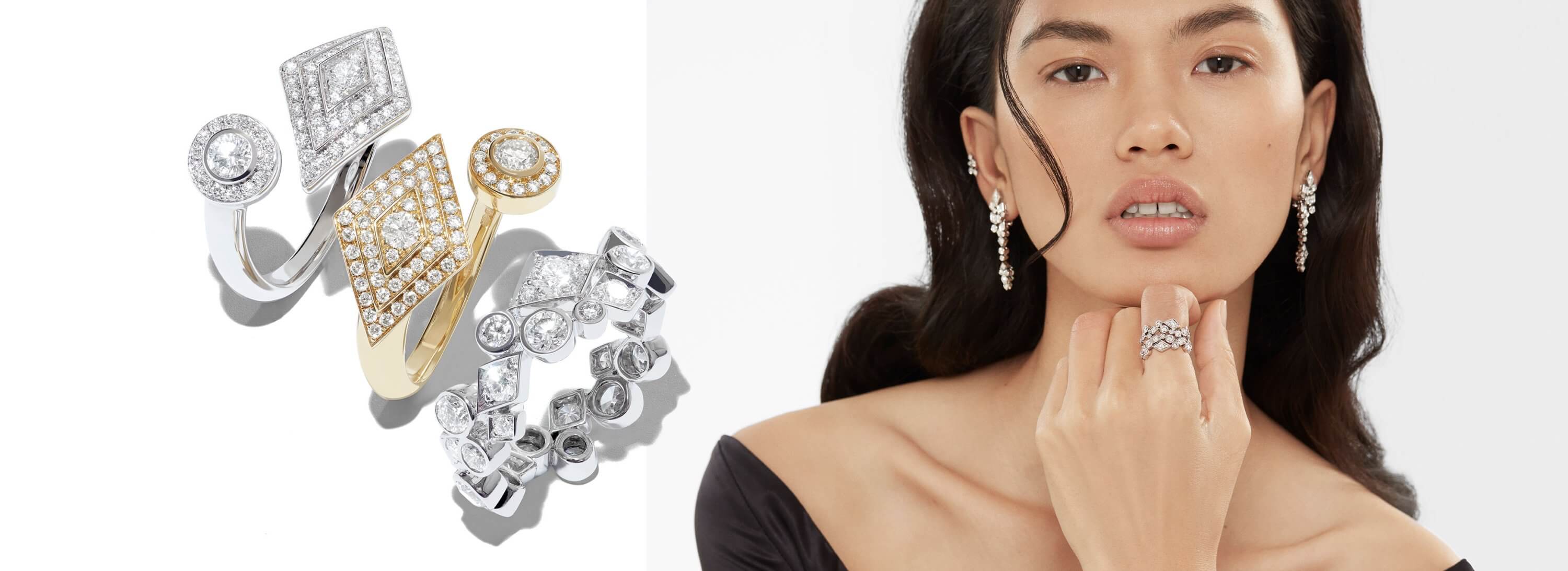 Garrard Albemarle diamond jewellery on model c