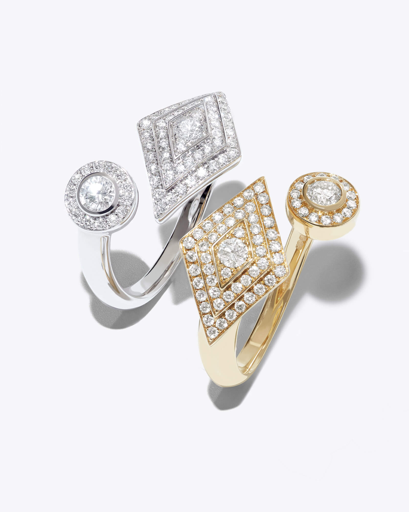 Garrard Albemarle jewellery collection Mini Icons Diamond Ring in white and yellow gold Jewellery LP feature