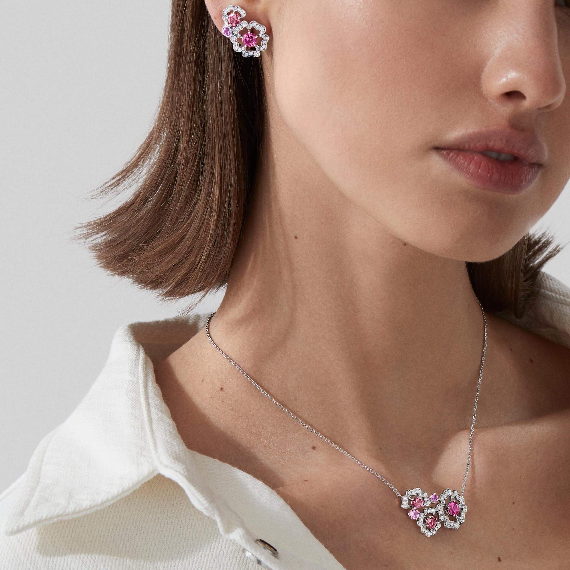 Garrard collection jewellery curated shop pink jewellery model