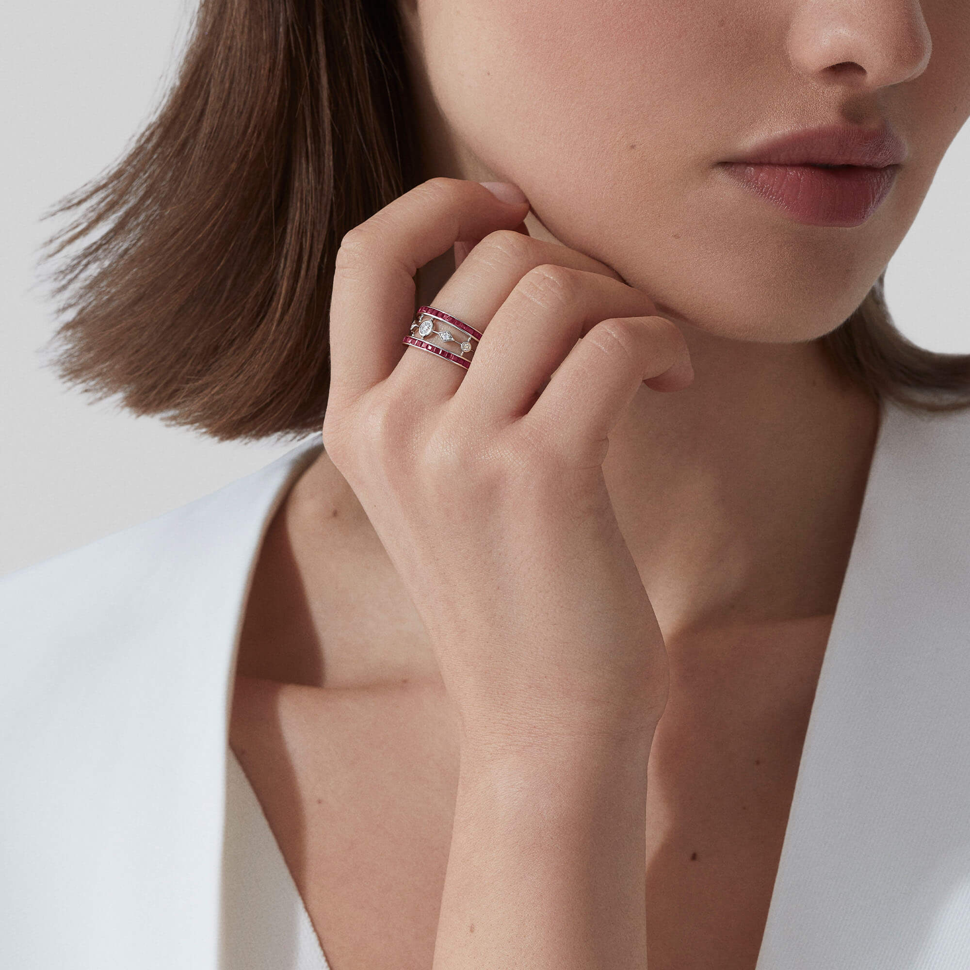 Garrard collection jewellery curated shop red model