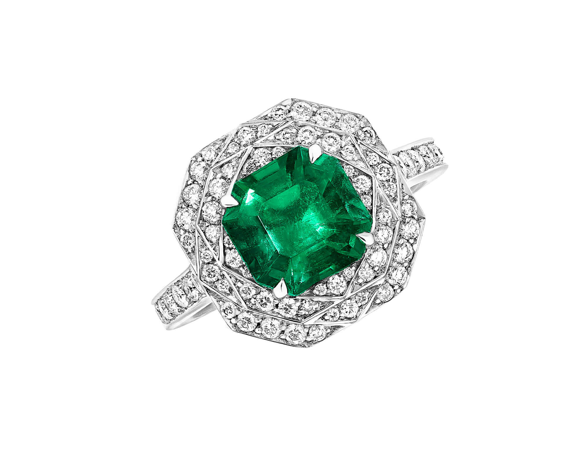Garrard emerald Jewellery Jewelled Vault emerald and diamond high jewellery ring