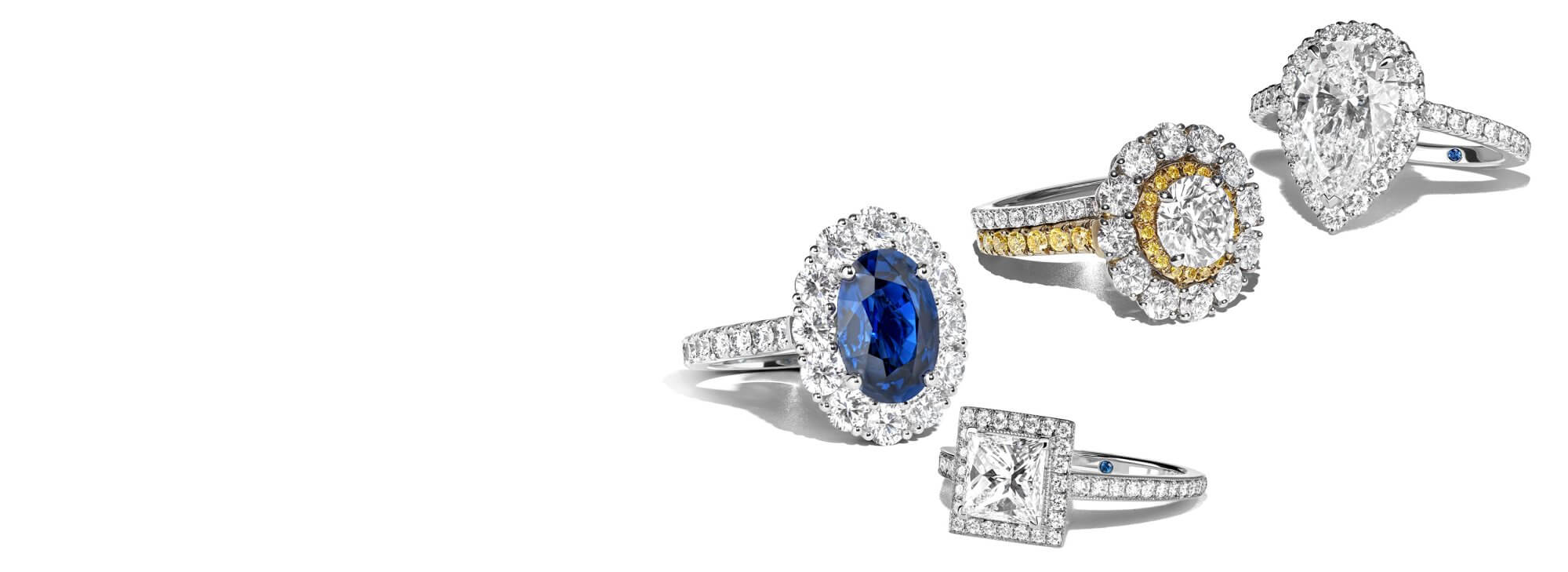 Garrard iconic 1735 sapphire engagement ring Harmony and Evermore diamond engagement rings desktop