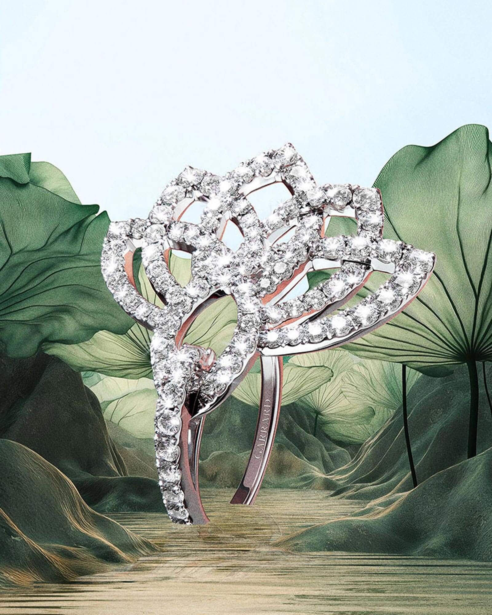 Garrard Lotus Flower diamond Ring Utopia campaign feature banner