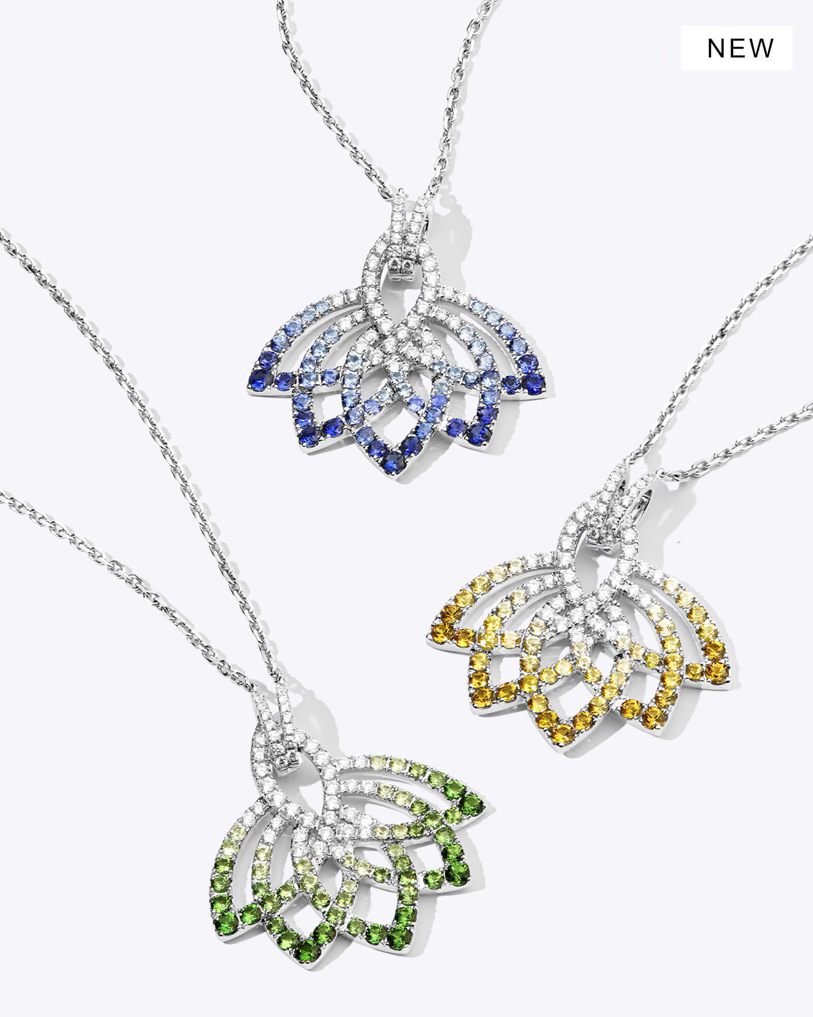 Garrard Lotus Jewellery Collection Diamond Ring and pendant Jewellery Collection Landing Page－close up New