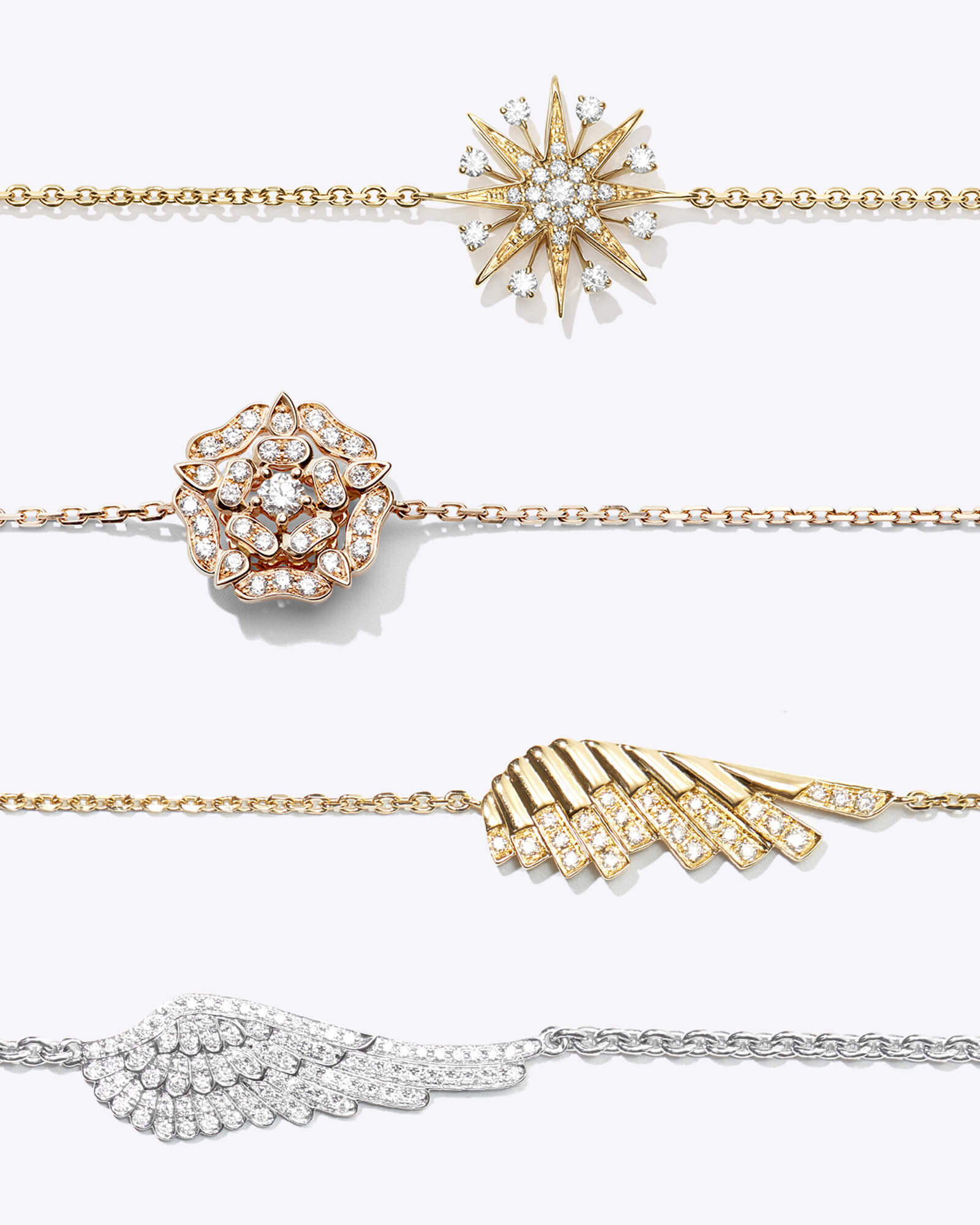 Garrard Mini Icons Jewellery Collection Diamond Ring and pendant Jewellery Collection Landing Page close up