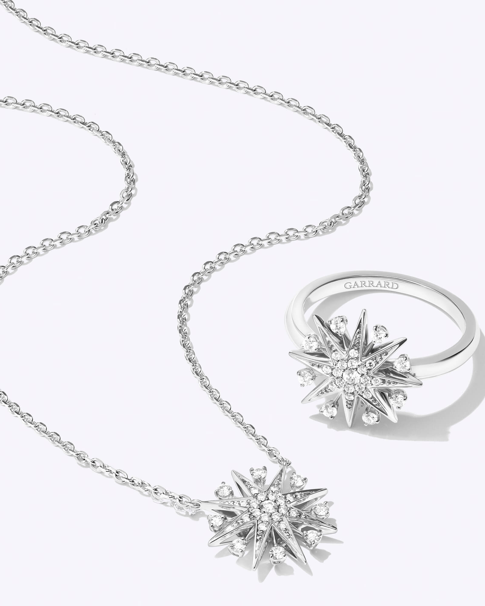 Garrard Starlight Jewellery Collection Diamond Ring and pendant Jewellery Collection Landing Page