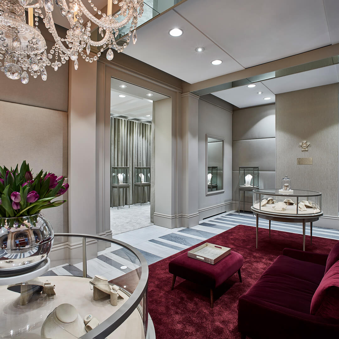 Interior of the Garrard jewellery store Albemarle Street London