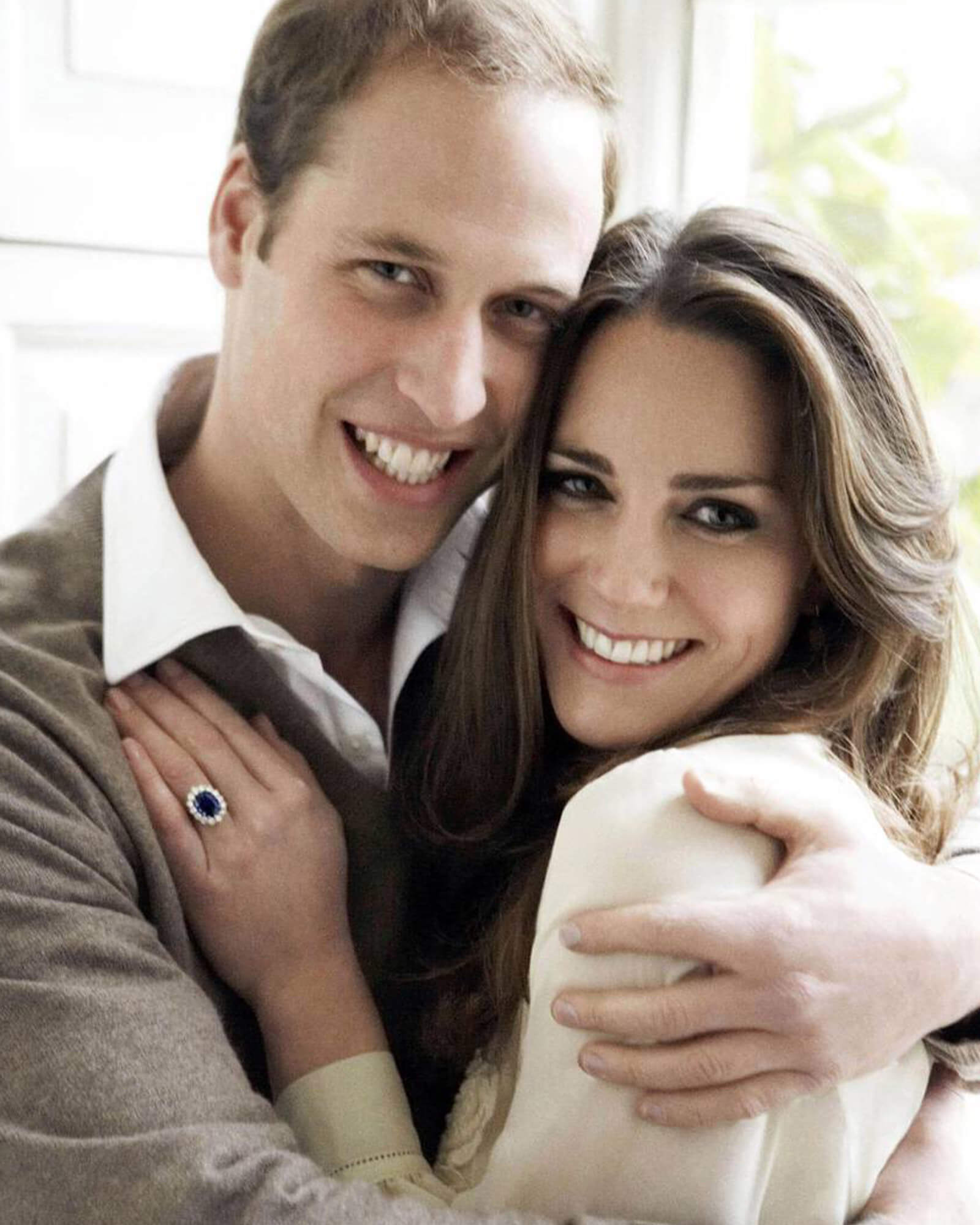 Royal Jewels made by Garrard Princess Diana’s Sapphire Cluster Engagement Ring Prince William and Catherine Middleton