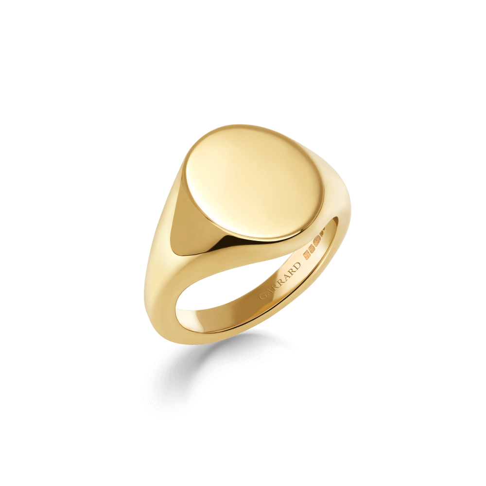 Garrard 18ct yellow gold oval signet ring with head size 14x12mm 2018938 1