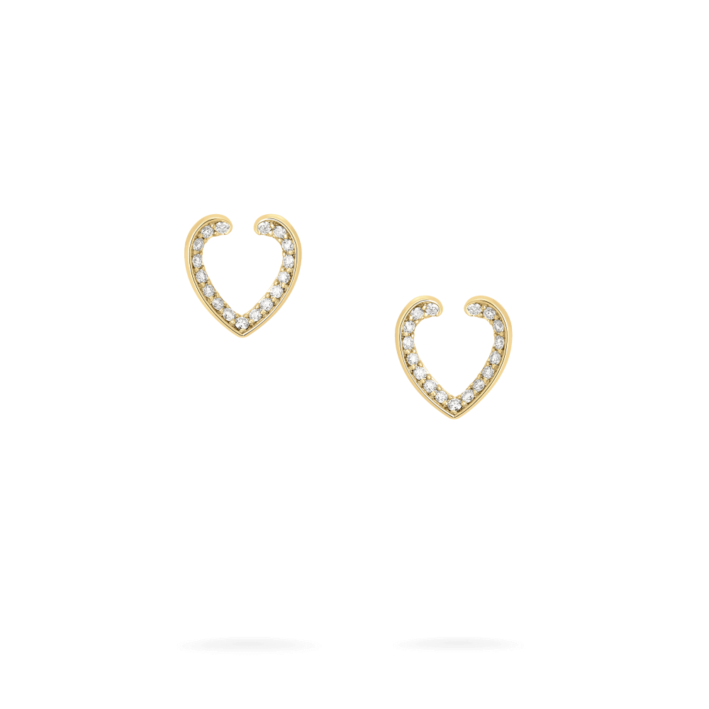 Garrard Aloria Mini Icon collection white diamond earrings in 18ct yellow gold 2018648 Hero View 1