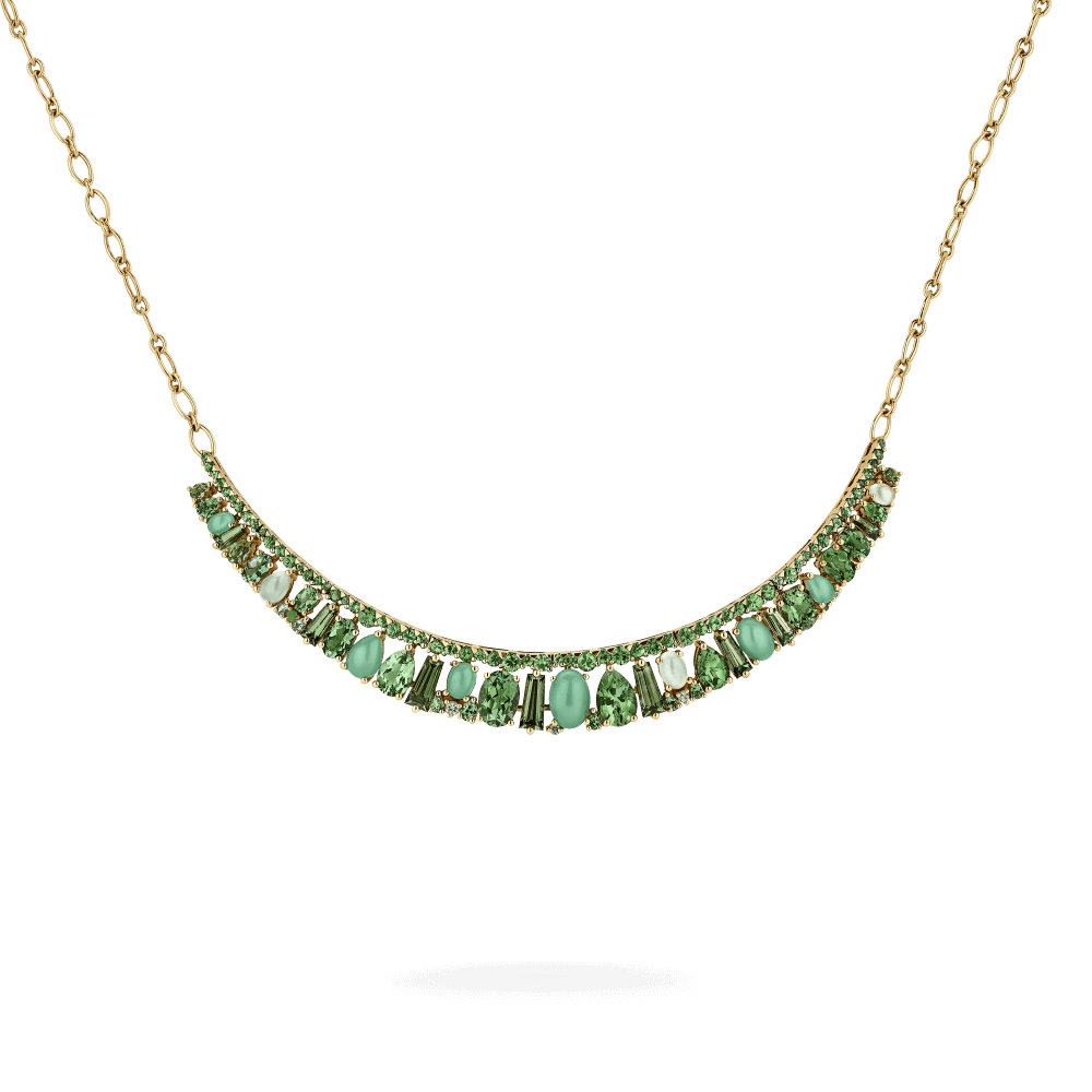 Garrard Blaze Collection 18ct yellow gold necklace with green sapphires green tourmalines tsavorites and chrysoprase 2017655