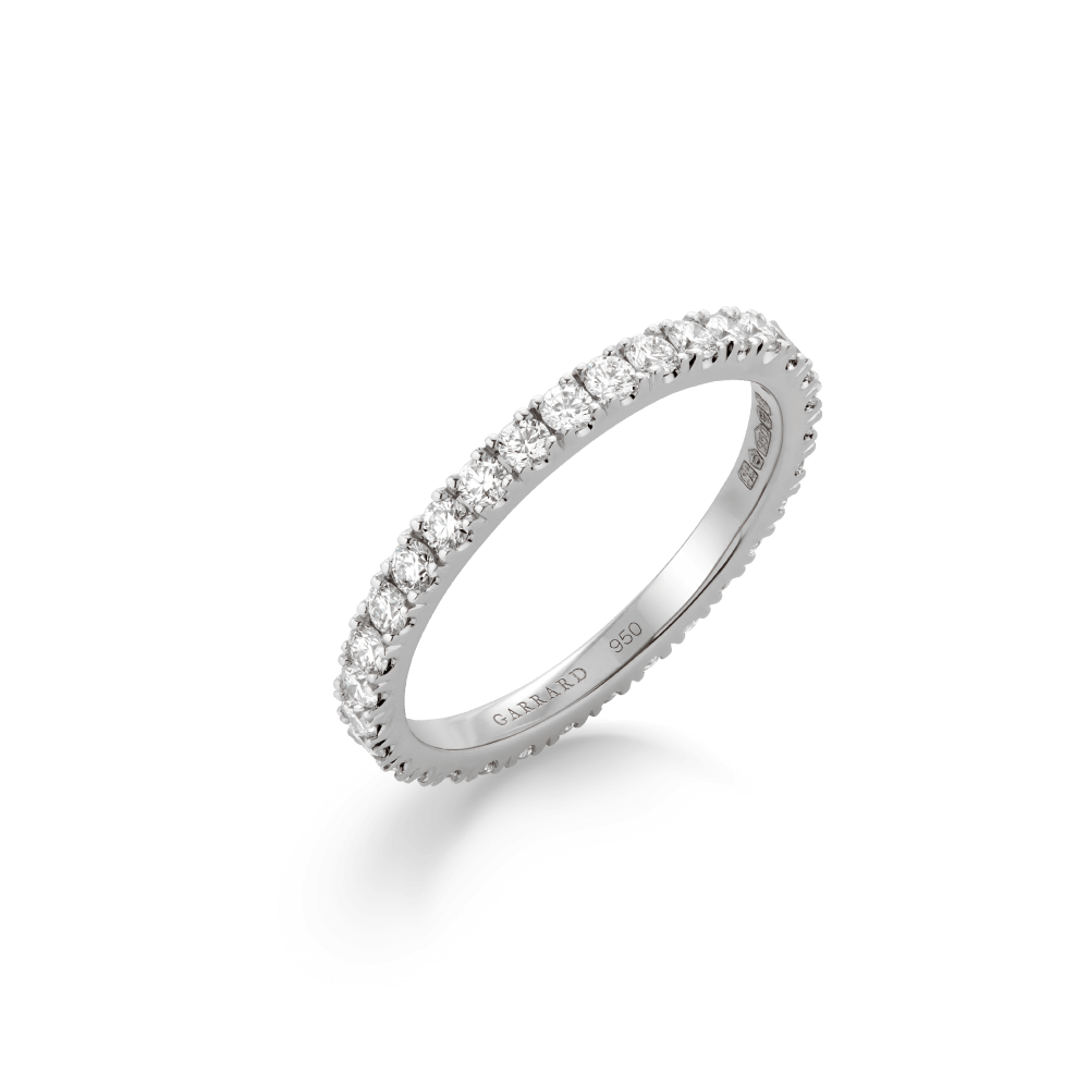 Garrard Bridal jewellery collection Castle Set Diamond Eternity Band in Platinum 2mm 2016519 Hero