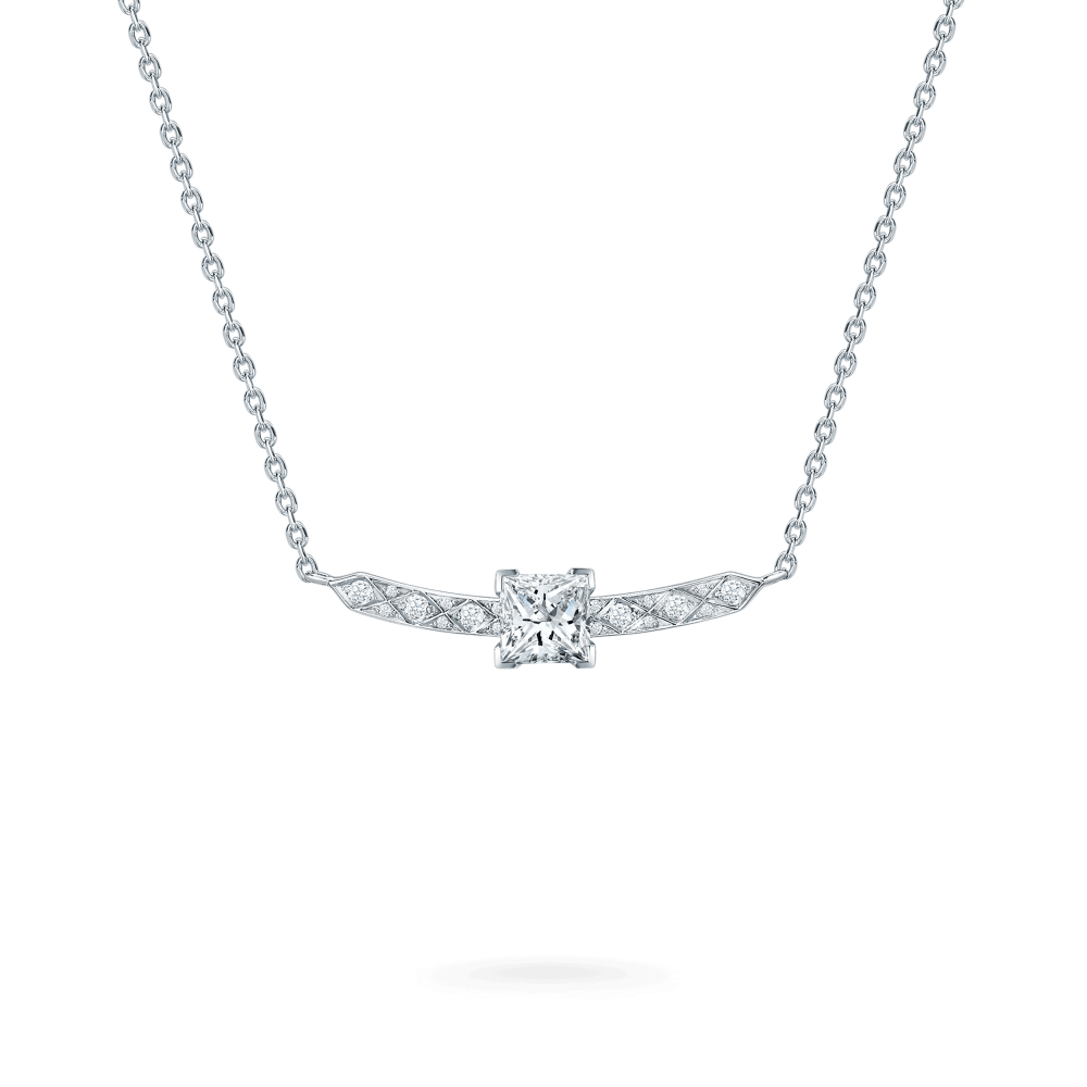 Garrard Classic jewellery collection Signature Princess Cut Diamond Pendant In Platinum 2015223 1