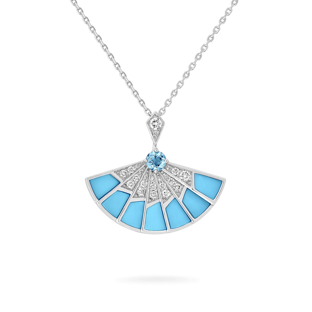 Garrard Fanfare Symphony jewellery collection Aquamarine and Turquoise Slider Pendant In 18ct White Gold with Diamonds 2018262 hero View