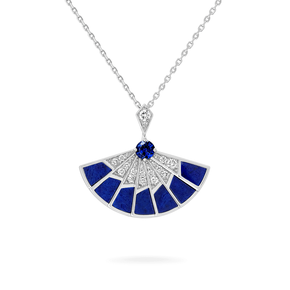 Garrard Fanfare Symphony jewellery collection Sapphire and Lapis Lazuli Slider Pendant In 18ct White Gold with Diamonds 2018256 Hero View