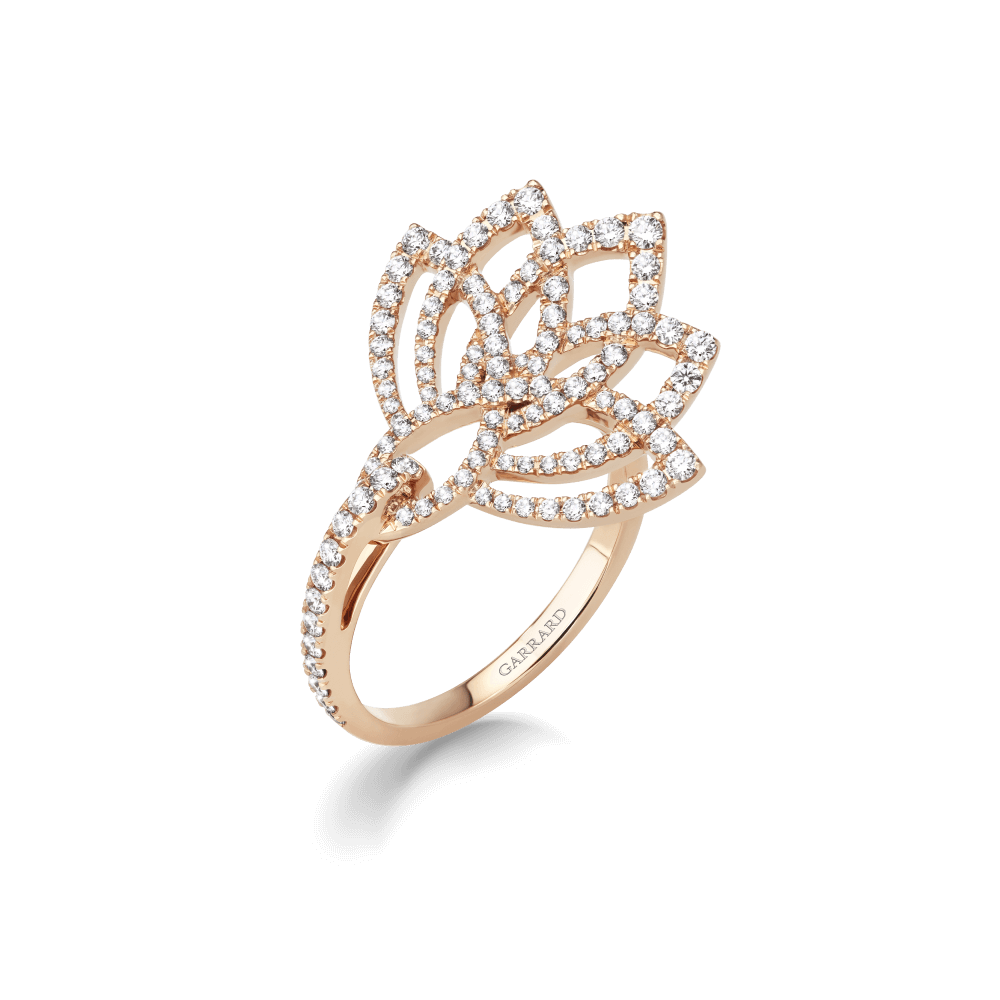 Garrard Lotus Jewellery Collection Lotus Blossom Diamond Ring in 18k Rose Gold, 2019304, Hero