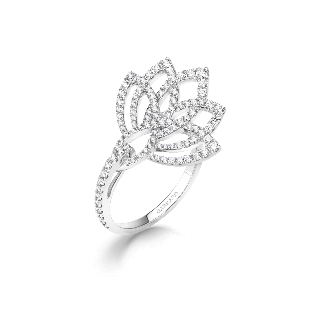 Garrard Lotus Jewellery Collection Lotus Blossom Diamond Ring in 18k White Gold, 2019302, Hero