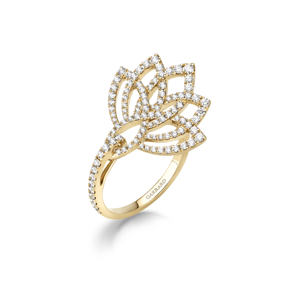 Garrard Lotus Jewellery Collection Lotus Blossom Diamond Ring in 18k Yellow Gold, 2019303, Hero