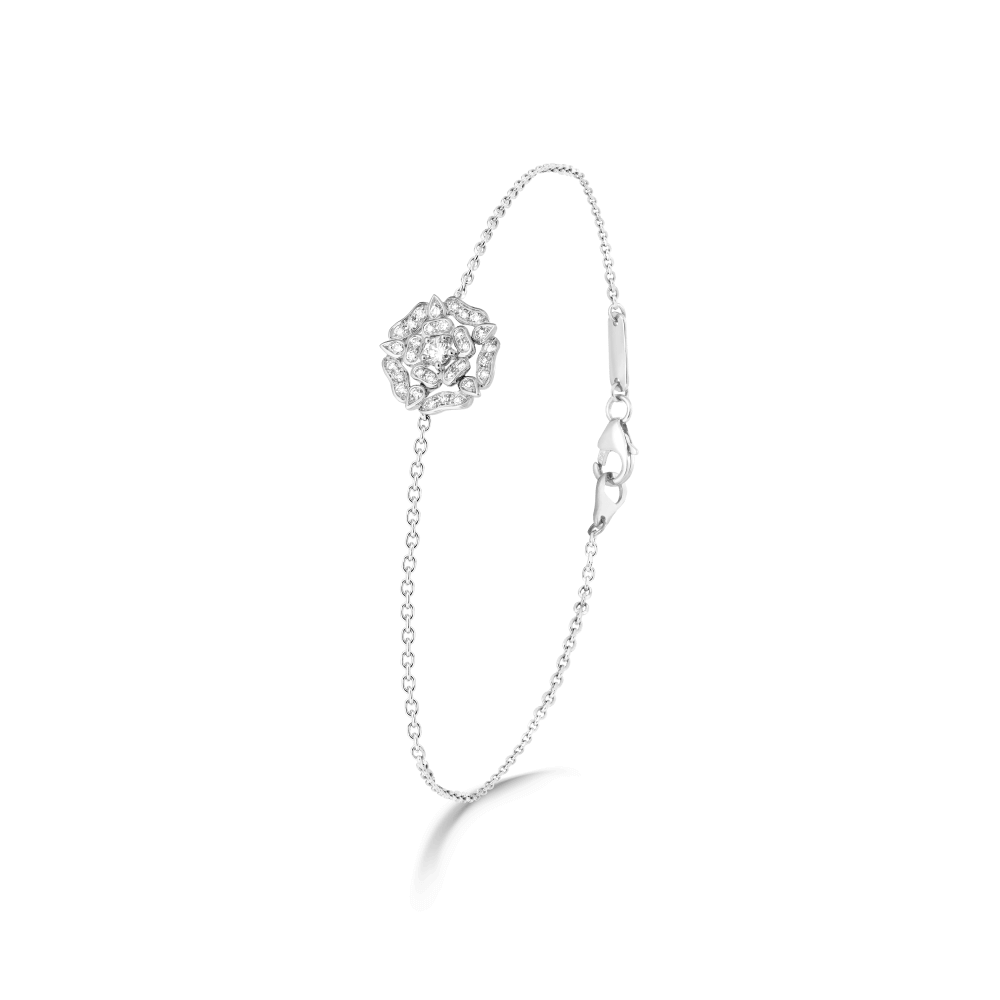 Garrard Mini Icons collection Tudor Rose Bracelet in 18ct White Gold with Diamonds 2012432 Hero View