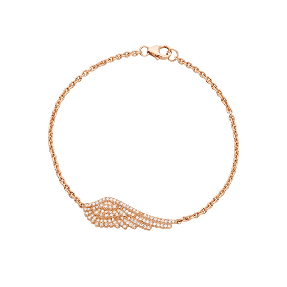 Garrard Mini Icons collection Wings Classic Bracelet in 18ct Rose Gold with Diamonds 2010981 Hero View