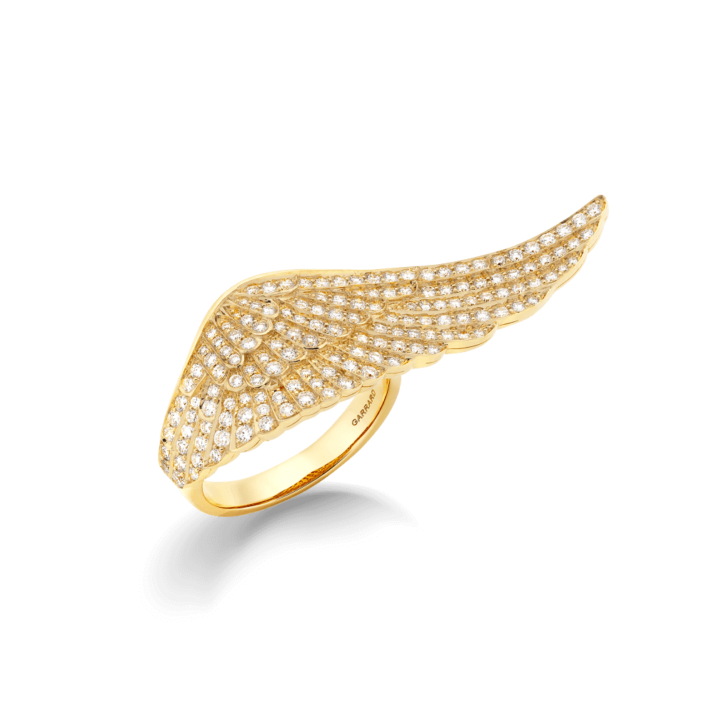 Garrard Mini Icons collection Wings Ring in 18ct Yellow Gold with Diamonds 2012075 Hero View 1