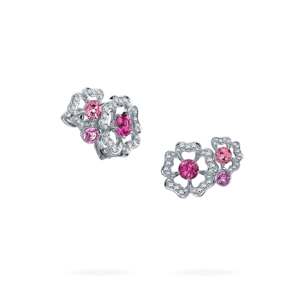 Garrard Tudor Rose Petal Pink Sapphire Ear Climbers 2014345