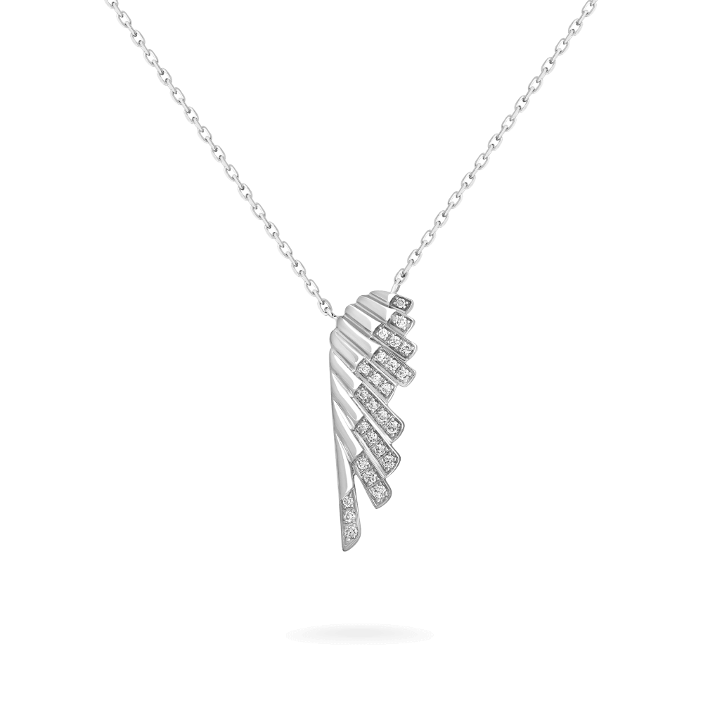 Garrard Wings Rising collection Mini Icon Pendant in 18ct White Gold with Diamonds 2018631 Hero View 1