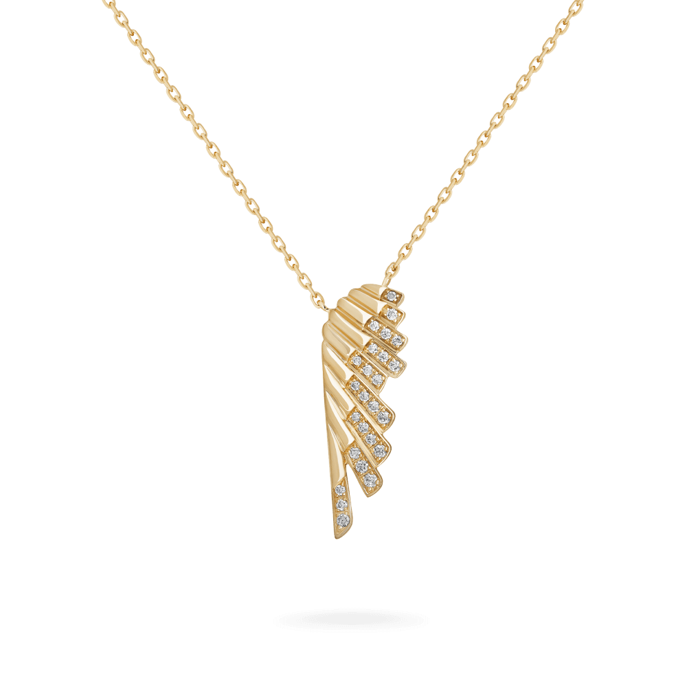 Garrard Wings Rising collection Mini Icon Pendant in 18ct Yellow Gold with Diamonds 2018633 Hero View 1