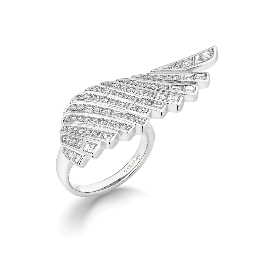 Garrard Wings Rising collection Ring in 18ct White Gold with Diamonds 2018672 Hero View